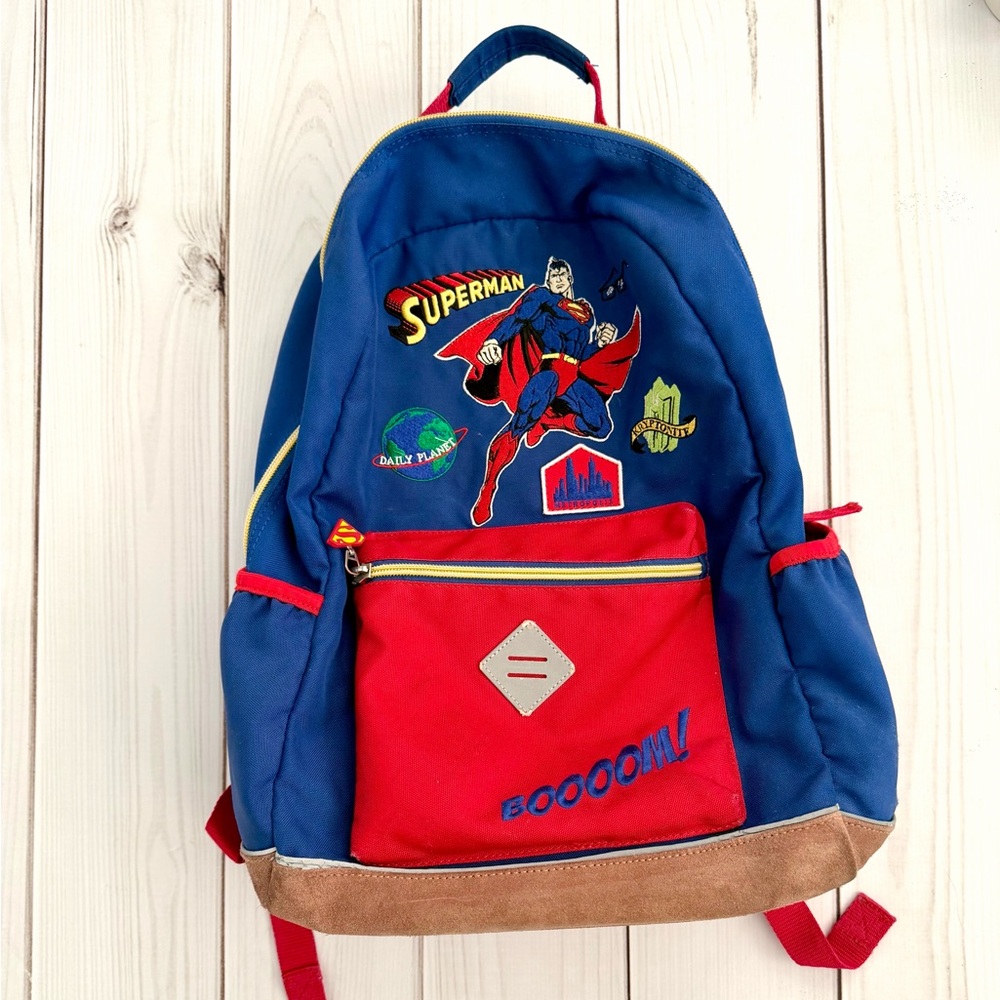 Hanna Andersson Superman Blue and Red Backpack